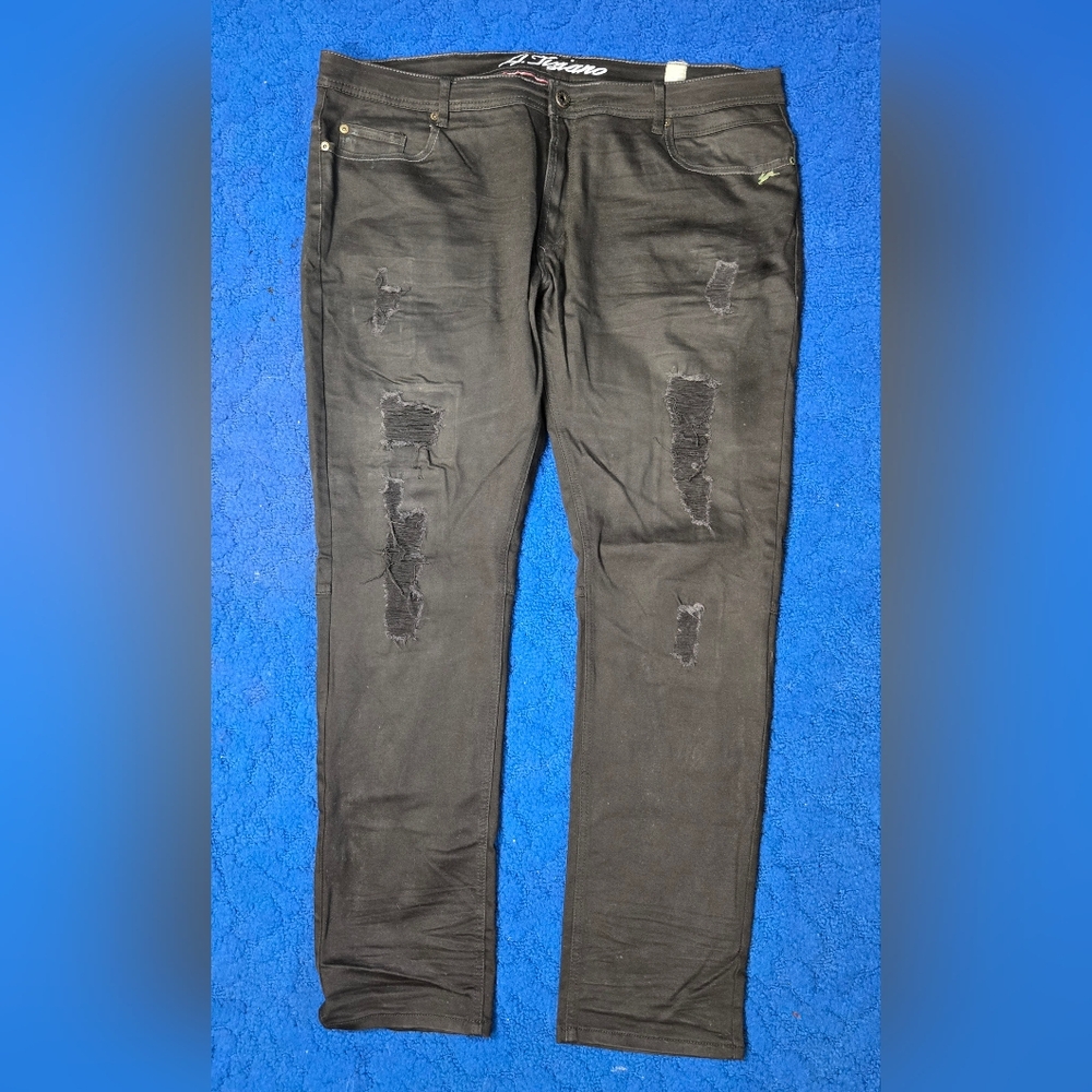 Men's Black Distressed Jeans TH